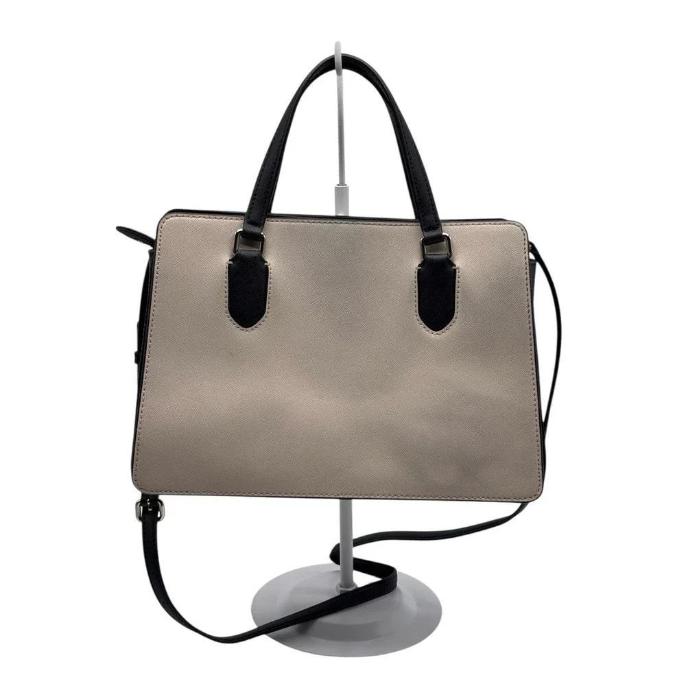 Kate Spade Cameron Medium Satchel Crossbody Purse Wallet Set‎ Beige Black